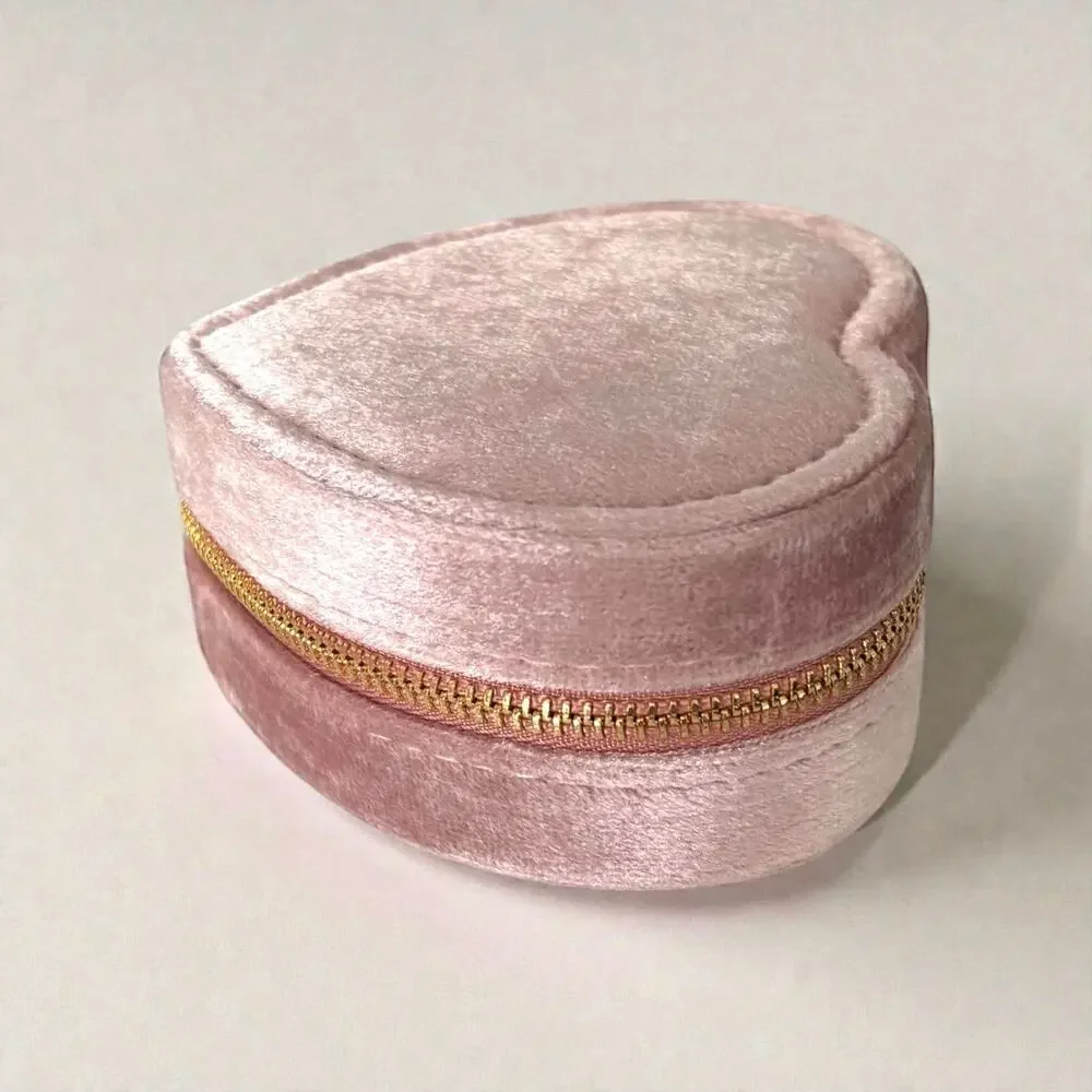 Heart Shaped Velvet Jewelry Box